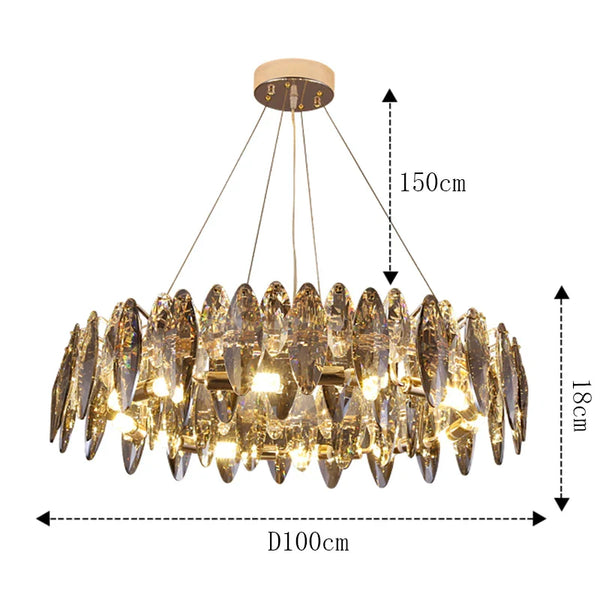 Cristarôme Luxe Kristallen Hanglamp – Moderne Dimbare Plafondlamp voor Woonkamer & Slaapkamer
