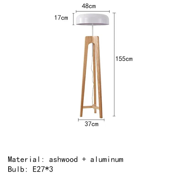 Staande Lamp Armoniele – Moderne Vloerlamp van Hout en Chroom met LED voor Woonkamer