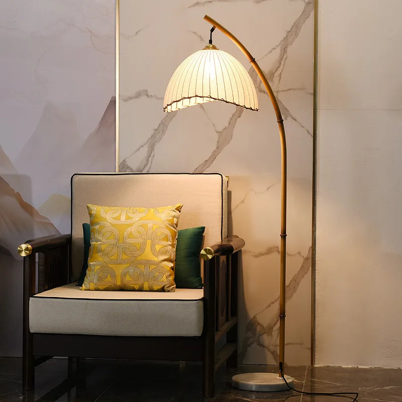ZenGlow Wabi-Sabi Vloerlamp – Bamboe & Canvas Staande Lamp | Scandinavisch Minimalisme