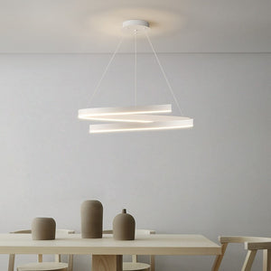 Nordic Spiraal Kroonluchter – Moderne LED Hanglamp met Dimbare Verlichting