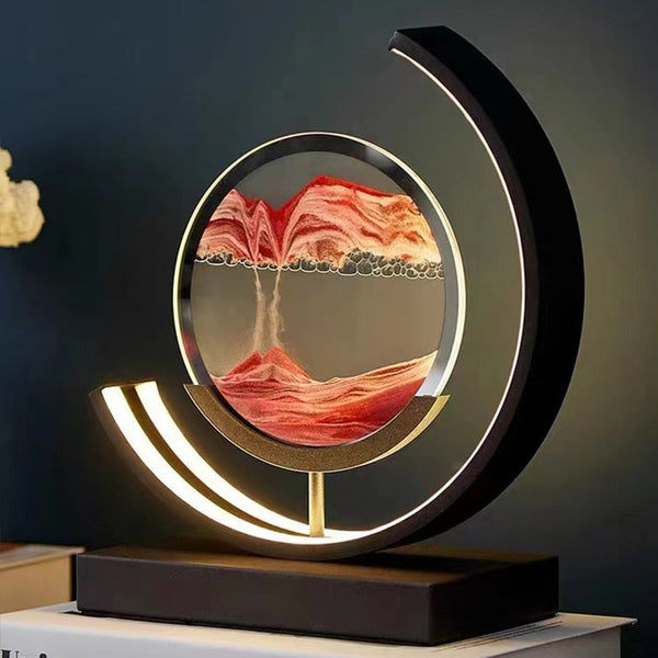 Zandlamp – Bewegende Zandkunst Tafellamp met Verstelbaar LED Licht