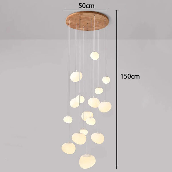 Orialys Moderne Kroonluchter – Grote Gouden LED Hanglamp voor Woonkamer & Trapgat