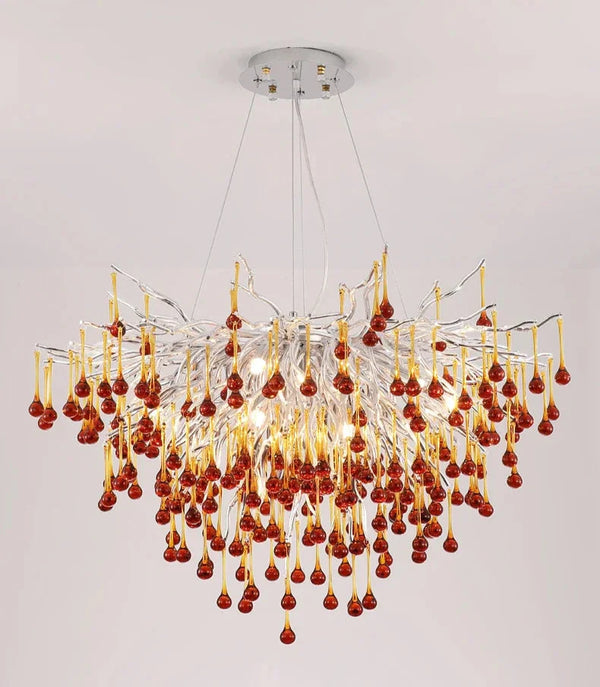 Roze Kristallen Kroonluchter – Luxe LED Plafondlamp voor Slaapkamer & Woonkamer