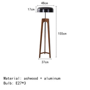 Staande Lamp Armoniele – Moderne Vloerlamp van Hout en Chroom met LED voor Woonkamer