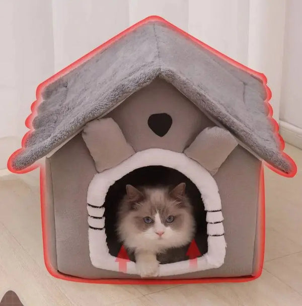 Pluche Hondenhuis – Knusse Hondenmand in Huisvorm | Warm & Comfortabel Binnenhuisje