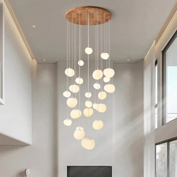 Orialys Moderne Kroonluchter – Grote Gouden LED Hanglamp voor Woonkamer & Trapgat