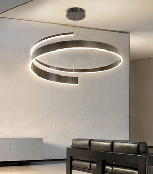Nordic Spiraal Kroonluchter – Moderne LED Hanglamp met Dimbare Verlichting