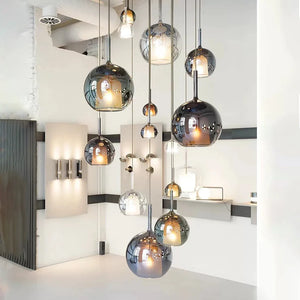 Calyrá Glazen Bubbel Hanglamp – Moderne Design Hanglamp in Goud voor Woonkamer en Restaurant