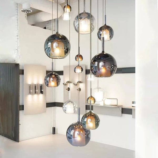 Calyrá Glazen Bubbel Hanglamp – Moderne Design Hanglamp in Goud voor Woonkamer en Restaurant