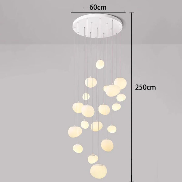 Orialys Moderne Kroonluchter – Grote Gouden LED Hanglamp voor Woonkamer & Trapgat