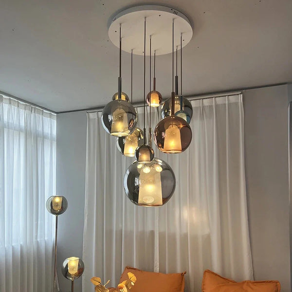 Calyrá Glazen Bubbel Hanglamp – Moderne Design Hanglamp in Goud voor Woonkamer en Restaurant