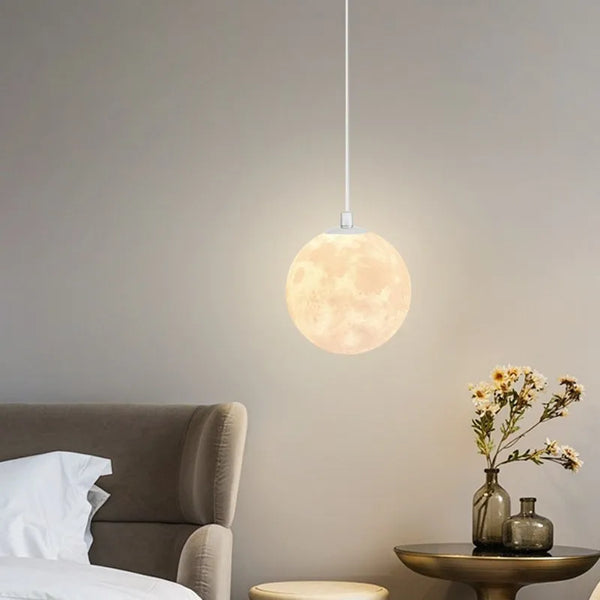 Moderne LED Hanglamp Moonéclat – Witte Design Hanglamp van Metaal voor Woonkamer & Slaapkamer