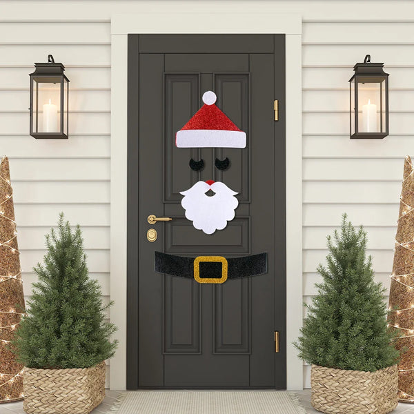 Kerst raamstickers (katoen & papier) – herbruikbare kerstdecoratie voor raam en deur (diverse maten)
