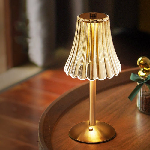 Gouden Kristallen Tafellamp – Elegante Woonverlichting met Sprankelend Design