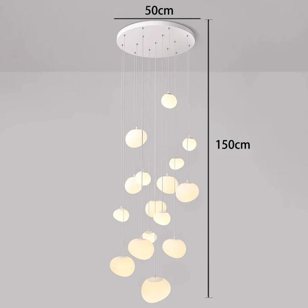 Orialys Moderne Kroonluchter – Grote Gouden LED Hanglamp voor Woonkamer & Trapgat