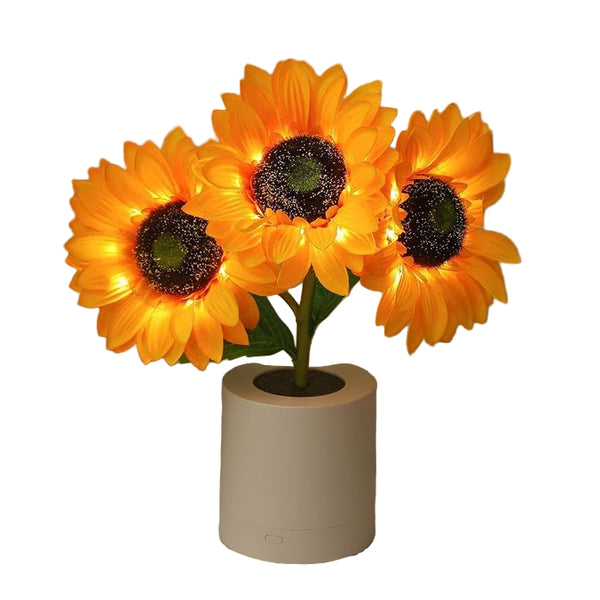 Sprankelende Zonnebloem LED Tafellamp – Gezellige Sfeerverlichting & Woondecoratie