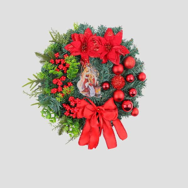 Moderne kerstkrans 30 cm – Stijlvolle kerstversiering voor voordeur & woonkamer