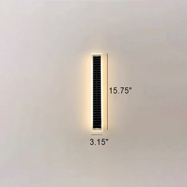 Minimalistische Rechthoekige Solar LED Wandleuchte voor Buiten