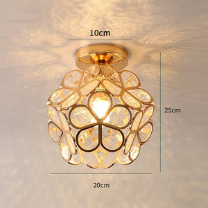 Plafondlamp met Bloemmotief en Glasaccenten – Elegante Verlichting voor Thuis
