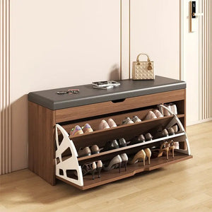 Schoenenkast met Zitbank – Compact Schoenenrek met Opbergruimte voor Hal & Entree