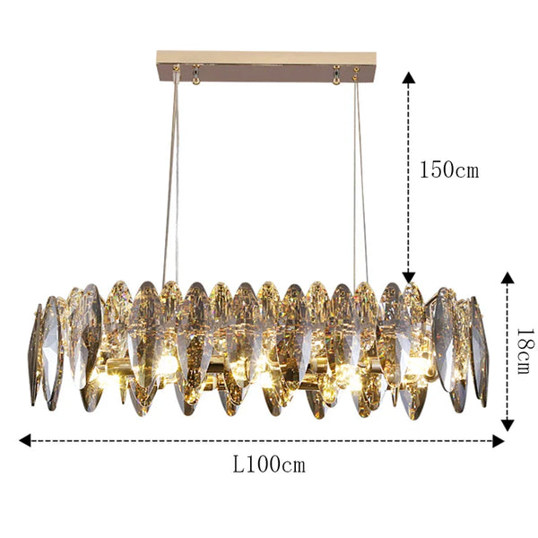 Cristarôme Luxe Kristallen Hanglamp – Moderne Dimbare Plafondlamp voor Woonkamer & Slaapkamer