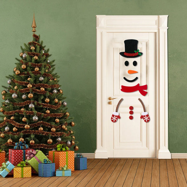 Kerst raamstickers (katoen & papier) – herbruikbare kerstdecoratie voor raam en deur (diverse maten)