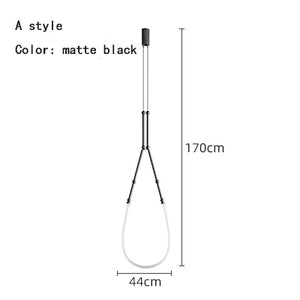 Curvella Zwarte Metalen Hanglamp – Moderne LED Design Lamp voor Woonkamer