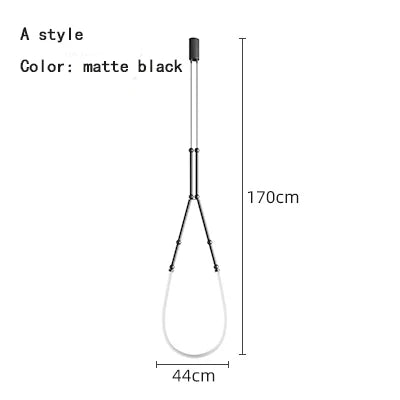 Curvella Zwarte Metalen Hanglamp – Moderne LED Design Lamp voor Woonkamer