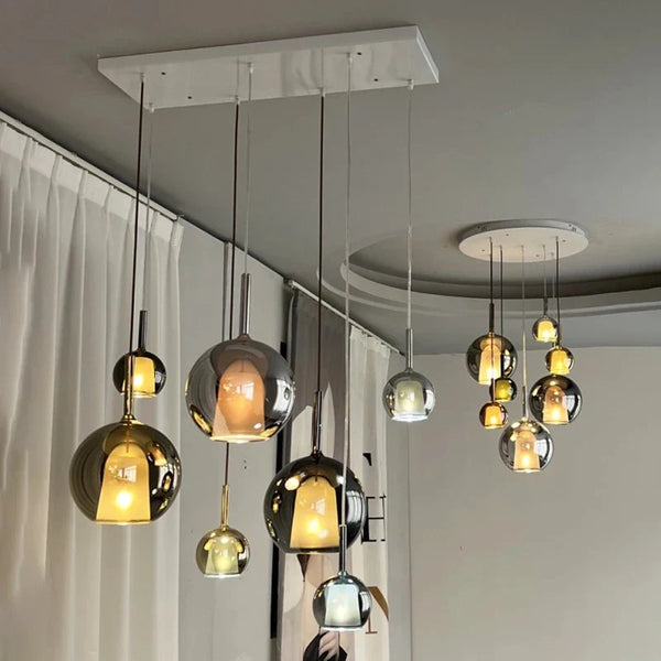 Calyrá Glazen Bubbel Hanglamp – Moderne Design Hanglamp in Goud voor Woonkamer en Restaurant