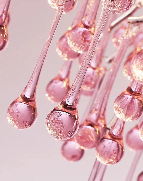 Roze Kristallen Kroonluchter – Luxe LED Plafondlamp voor Slaapkamer & Woonkamer