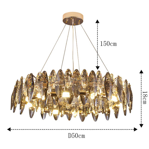 Cristarôme Luxe Kristallen Hanglamp – Moderne Dimbare Plafondlamp voor Woonkamer & Slaapkamer