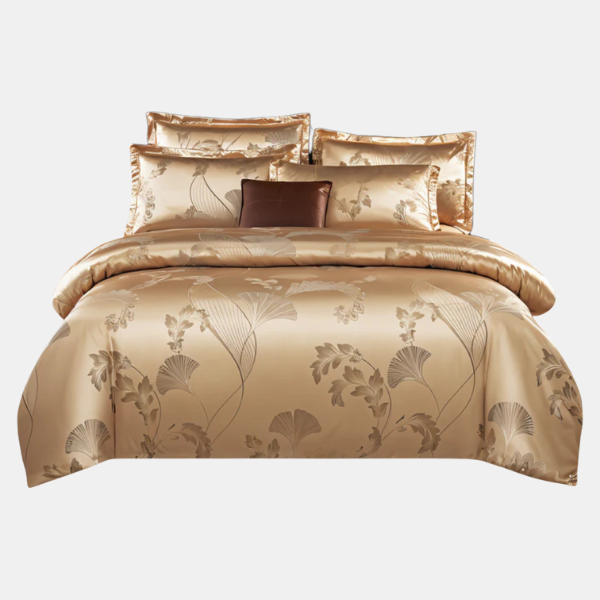 Satijnen Dekbedovertrek Set met Bloemenprint  Luxe Beddengoed voor Slaapkamer Comfort & Stijl