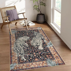 Elegante Tijgerprint Vloerkleed voor Woonkamer – Zacht, Antislip & Wasbaar