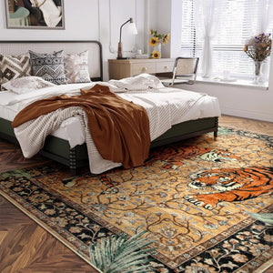 Elegante Tijgerprint Vloerkleed voor Woonkamer – Zacht, Antislip & Wasbaar