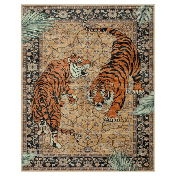 Elegante Tijgerprint Vloerkleed voor Woonkamer – Zacht, Antislip & Wasbaar