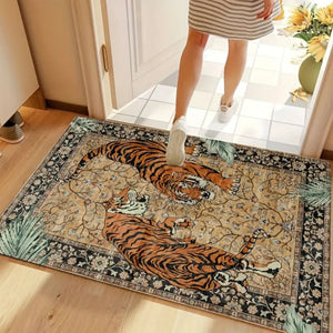 Elegante Tijgerprint Vloerkleed voor Woonkamer – Zacht, Antislip & Wasbaar