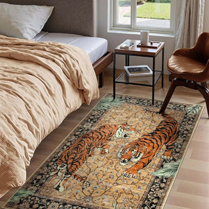 Elegante Tijgerprint Vloerkleed voor Woonkamer – Zacht, Antislip & Wasbaar