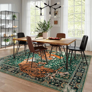 Elegante Tijgerprint Vloerkleed voor Woonkamer – Zacht, Antislip & Wasbaar