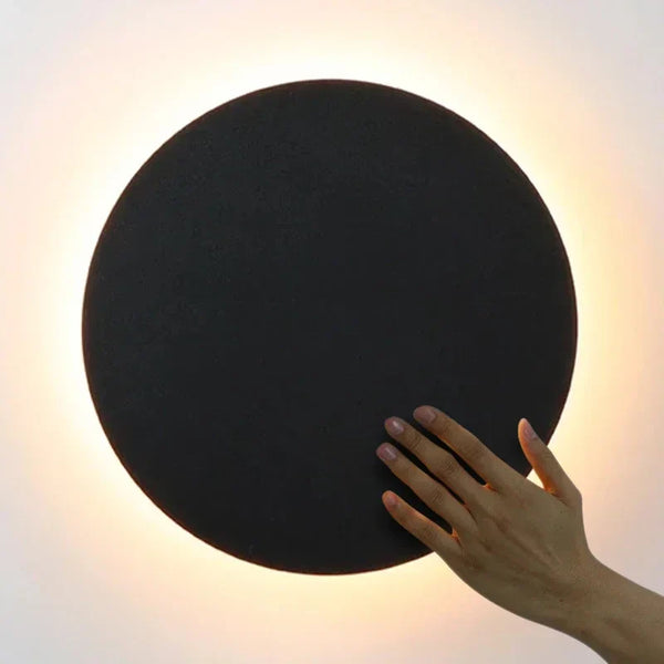 Moderne Ronde LED Wandlamp – Minimalistisch Design in Hout & Metaal