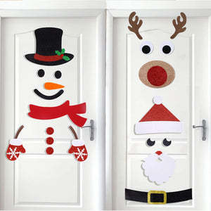 Kerst raamstickers (katoen & papier) – herbruikbare kerstdecoratie voor raam en deur (diverse maten)