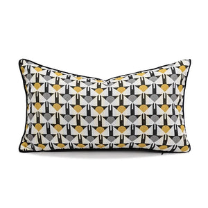 Geometrische Kussenhoes – Geel Zwarte Olifant Print (45×45 cm & 30×50 cm)