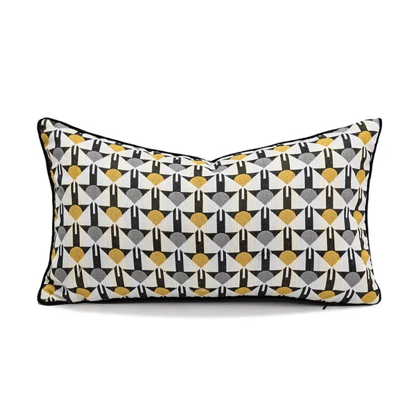 Geometrische Kussenhoes – Geel Zwarte Olifant Print (45×45 cm & 30×50 cm)