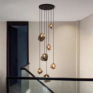 Scandinavische LED Trapkroonluchter – Moderne Hanglamp voor Hoge Plafonds