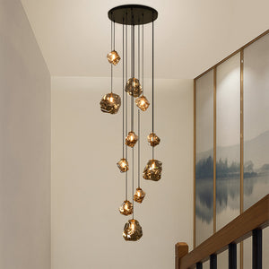 Scandinavische LED Trapkroonluchter – Moderne Hanglamp voor Hoge Plafonds