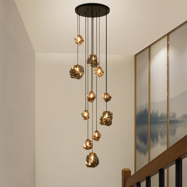 Scandinavische LED Trapkroonluchter – Moderne Hanglamp voor Hoge Plafonds