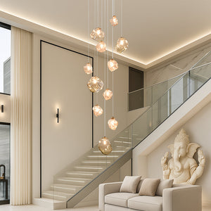 Scandinavische LED Trapkroonluchter – Moderne Hanglamp voor Hoge Plafonds