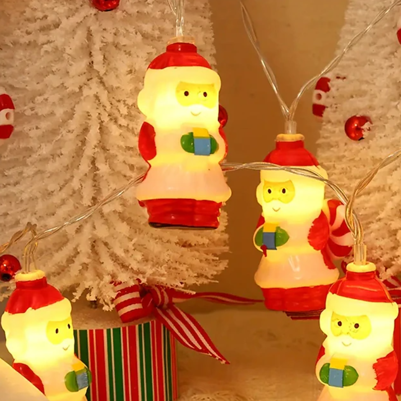 LED Kerstverlichting Kerstman – 1,5m of 3m – Warmwit Licht voor Binnen en Buiten