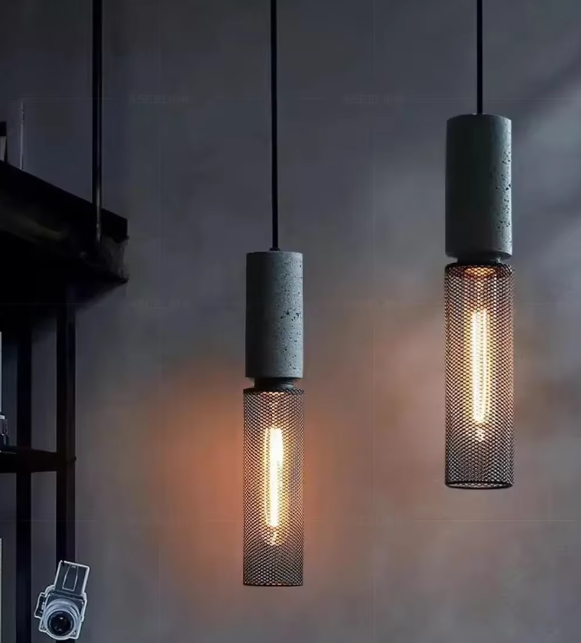 Industriële LED-Pendellamp | Moderne Hanglamp van Beton & IJzer voor Huis & Café