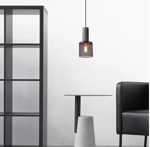 Industriële LED-Pendellamp | Moderne Beton & IJzeren Hanglamp voor Loft en Stedelijke Interieurs