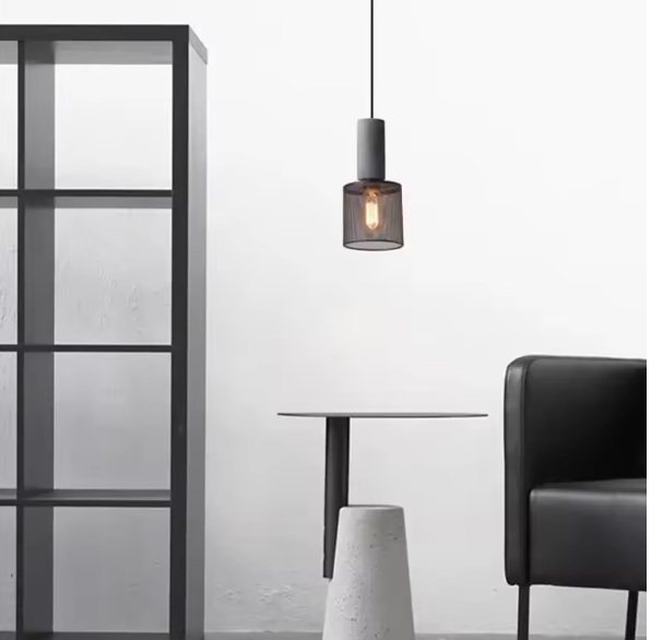 Industriële LED-Pendellamp | Moderne Beton & IJzeren Hanglamp voor Loft en Stedelijke Interieurs